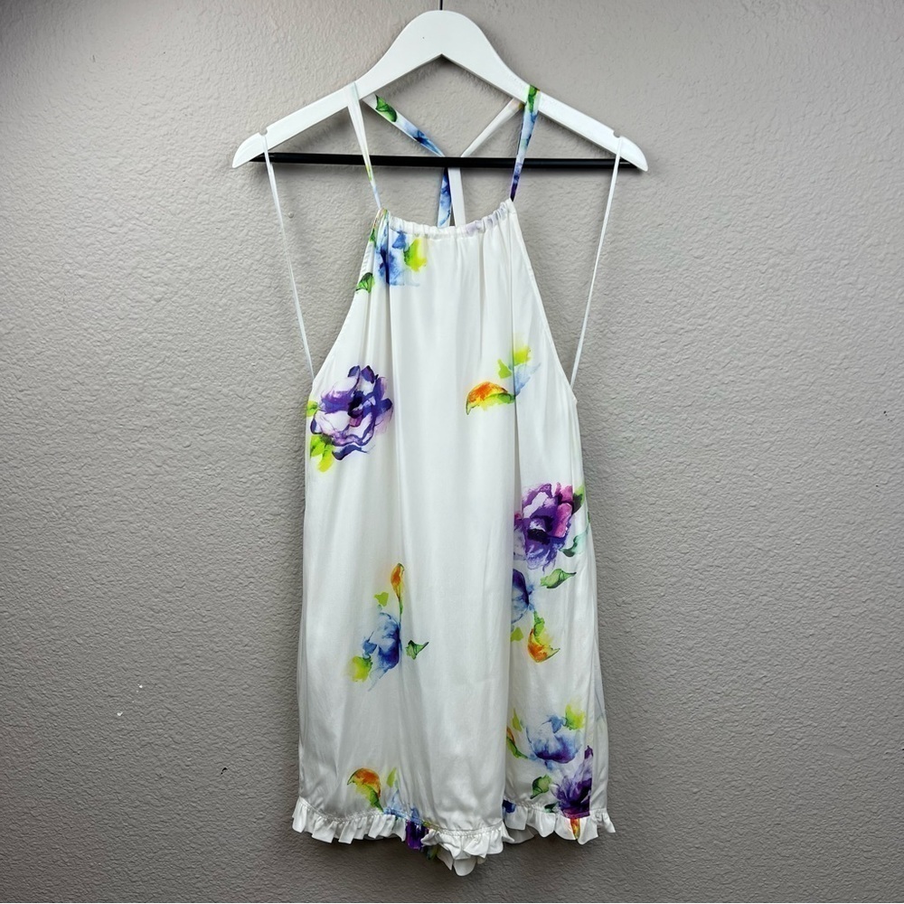 REVOLVE Winston White Pica Mini Dress With Ruffle Hem in Multi Sz M - Picture 2 of 5
